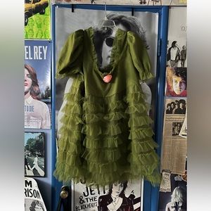 Asos Green Ruffle Dress